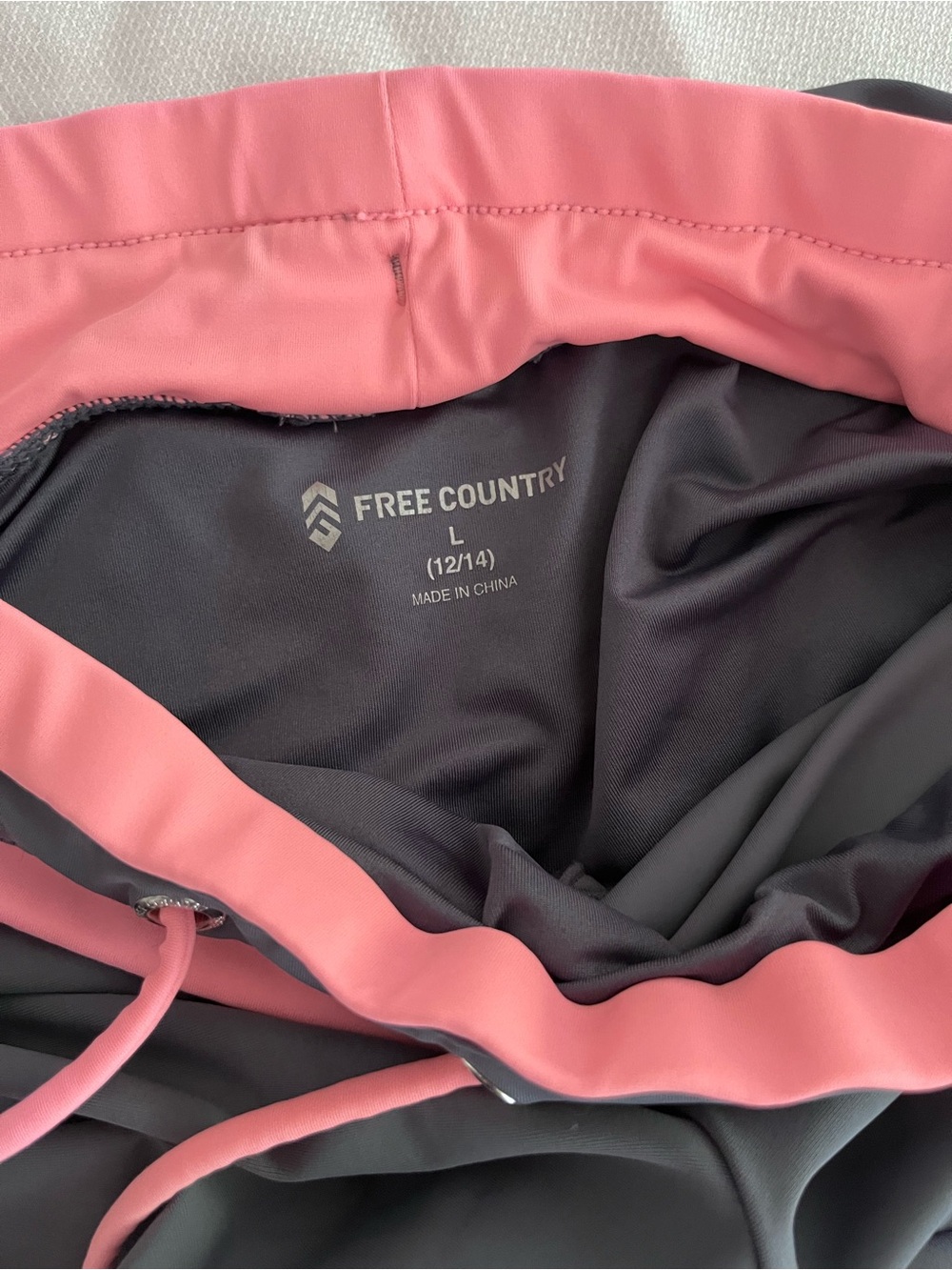 Free Country Gray Swim Shorts with Peach Trim and Drawstring Size Large - Picture 6 of 7